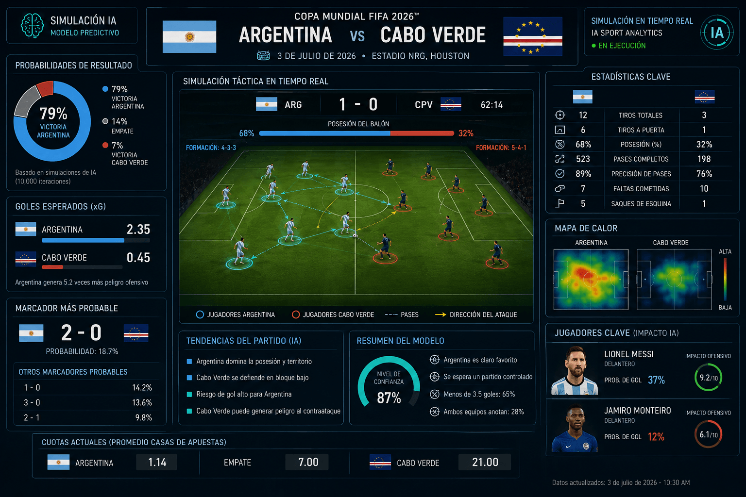 argentina vs cabo verde predicción ia mundial 2026