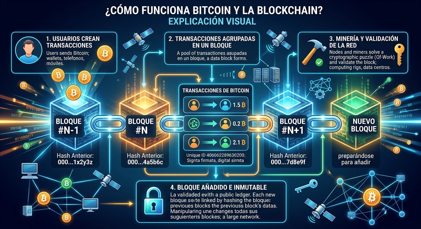 que es bitcoin y como funciona blockchain explicacion